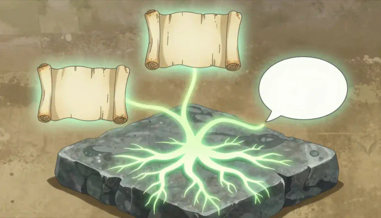 Visual representation of "cognate" - having the same origin or related to something.