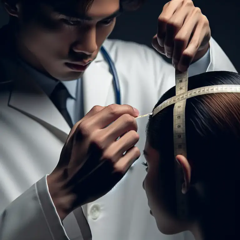 Visual representation of "vertex" - In anatomy, the top or highest part of the head.