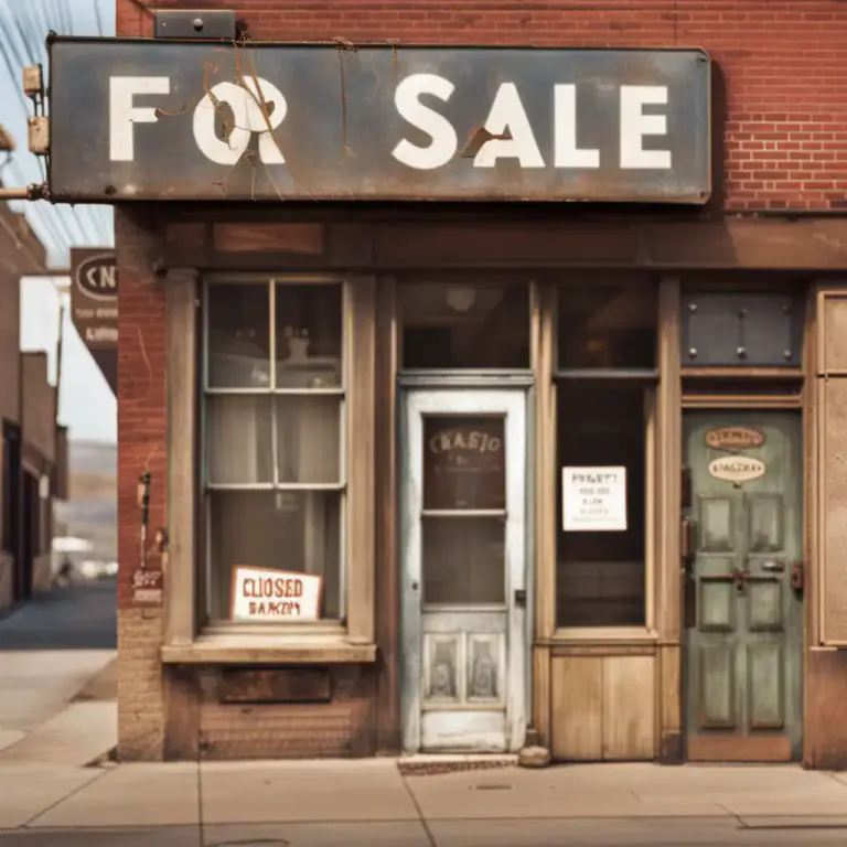 Visual representation of "close its doors" - When a business or organization stops operating permanently.