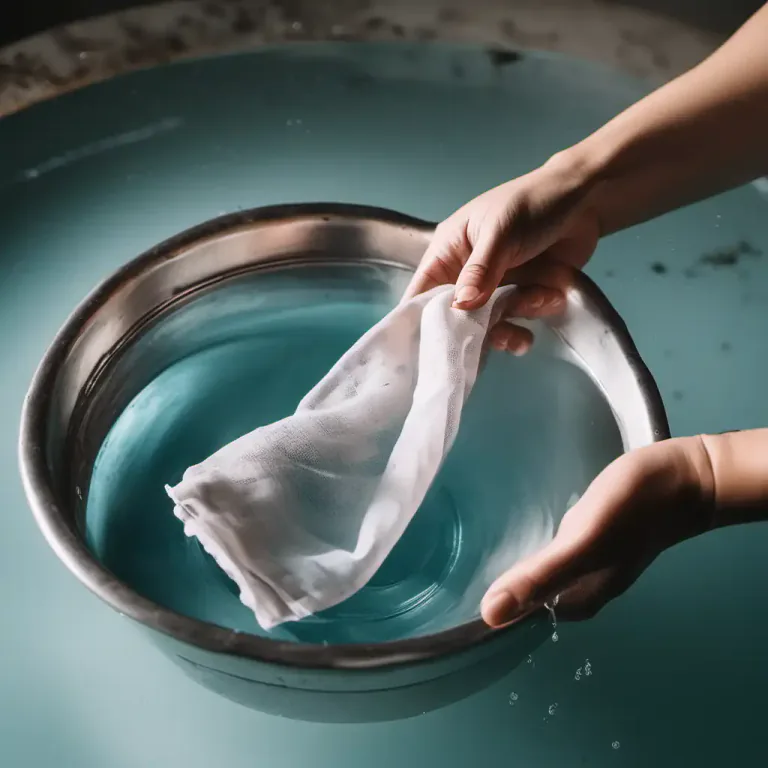 Visual representation of "sodden" - To soak something in a liquid until it is completely wet.