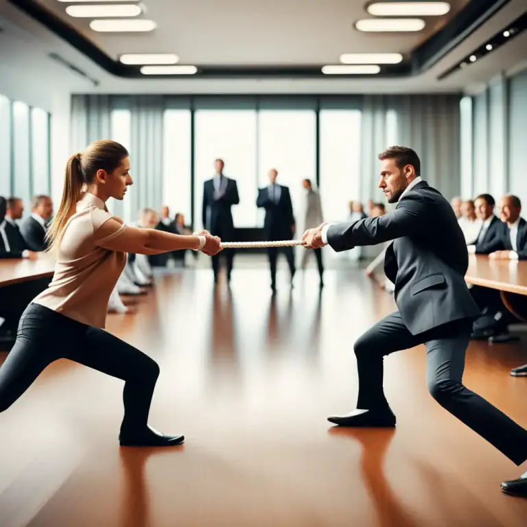 Visual representation of "gain, get, have, etc. the upper hand" - To get an advantage or control over someone or something