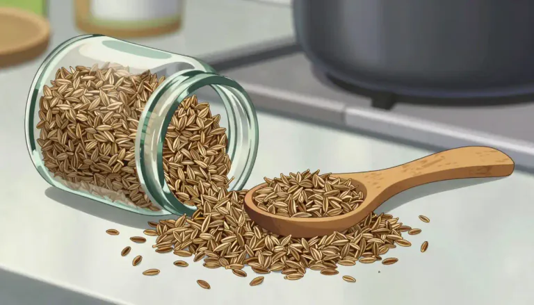 Visual representation of "cumin" - A spice made from a plant's dried seeds, often used in cooking in many parts of the world.
