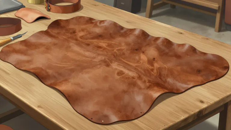 Visual representation of "cowhide" - The skin of a cow processed into a material to make things like shoes, belts and furniture.