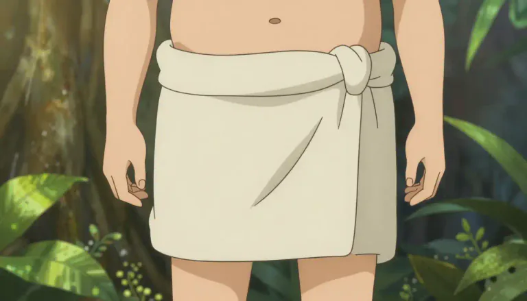 Visual representation of "loincloth" - A piece of cloth worn around the hips, especially in hot countries or, traditionally, by certain people such as Indigenous tribes.