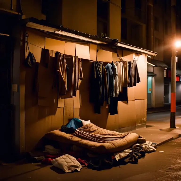 Visual representation of "dosser" - A bed or other place used for sleeping in, especially when it is not in a home.