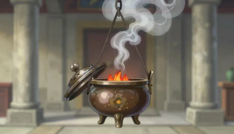 Visual representation of "censer" - A container in which incense is burned, typically during a religious ceremony.