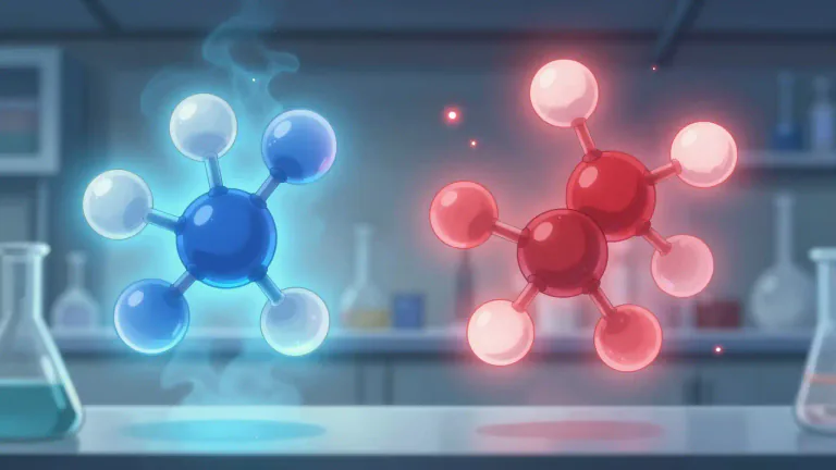 Visual representation of "isomerism" - The condition of having a similar structure but different arrangement of atoms, typical in chemistry.
