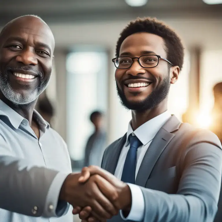 Visual representation of "smile on" - To favor or oversee with positive outcome