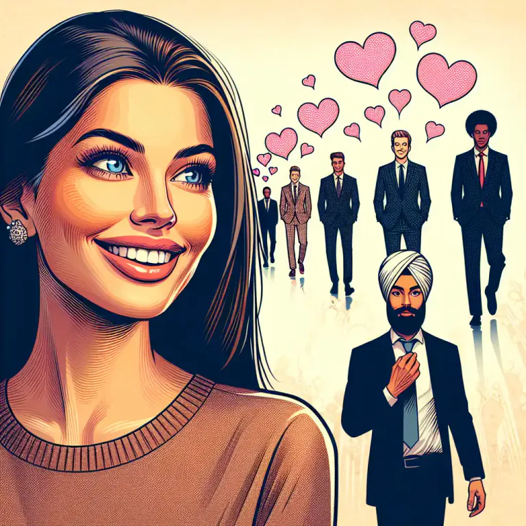 Visual representation of "mantrap" - A very attractive woman who attracts men and often has many lovers.