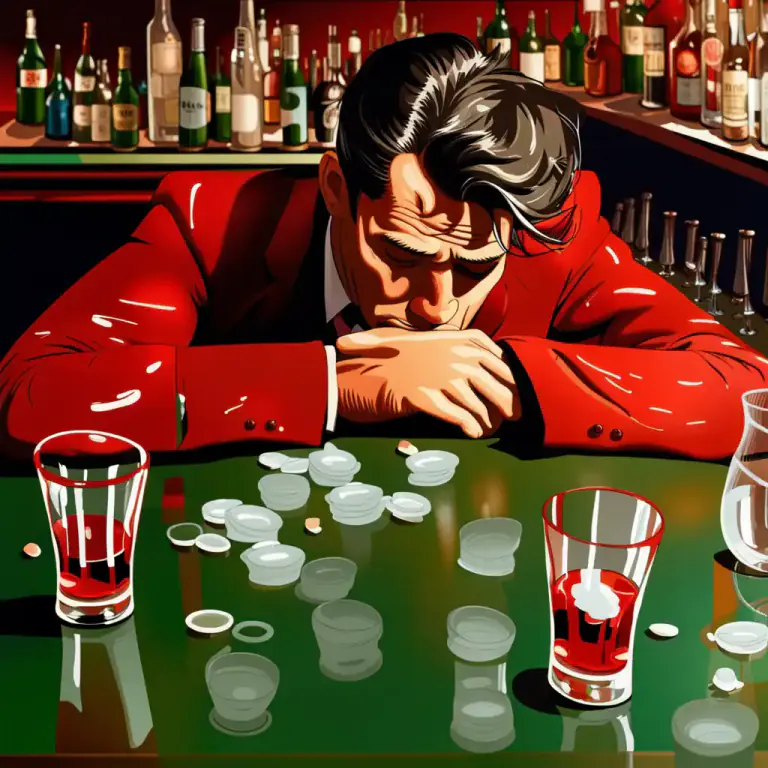 Visual representation of "out of/off your head" - Being drunk or under the influence of drugs