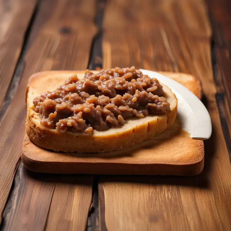 Visual representation of "pate" - A mixture of cooked ground meat and fat minced into a spreadable paste.