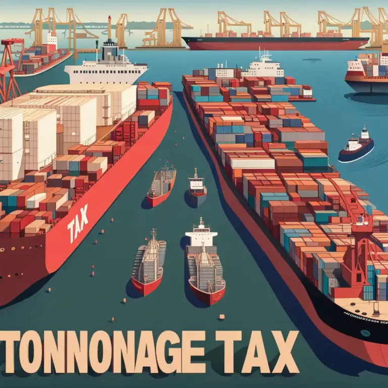 Visual representation of "tonnage" - A duty or tax on ships based on their tonnage