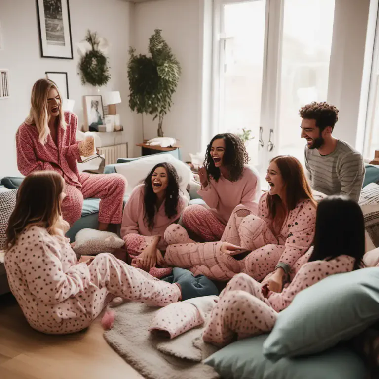 Visual representation of "sleep over" - To stay in a place for the night especially as a guest or visitor.