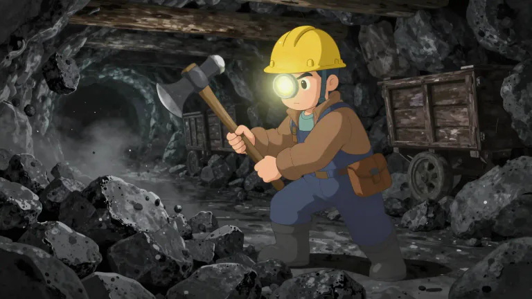 Visual representation of "collier" - A person who works in a coal mine.
