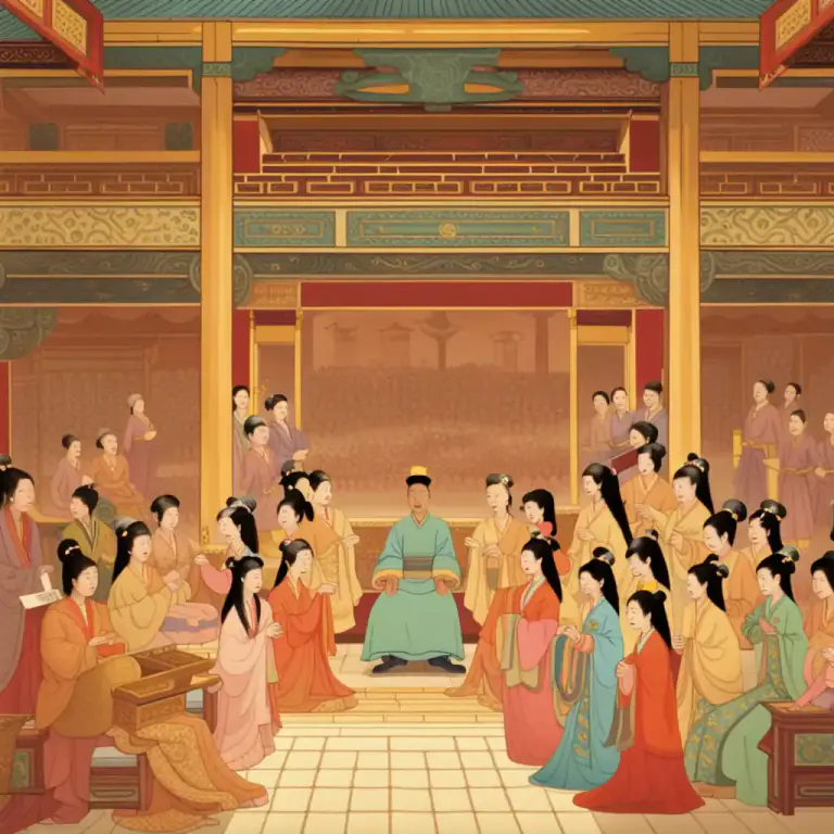 Visual representation of "concubine" - In certain societies, such as those of ancient China, a concubine is a woman contracted to a man as a secondary wife, often for the purpose of producing heirs.