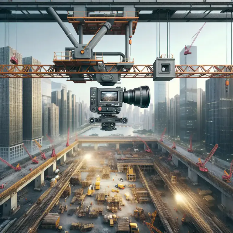 Visual representation of "jib" - A type of crane with a horizontal arm, used in construction or filmmaking.