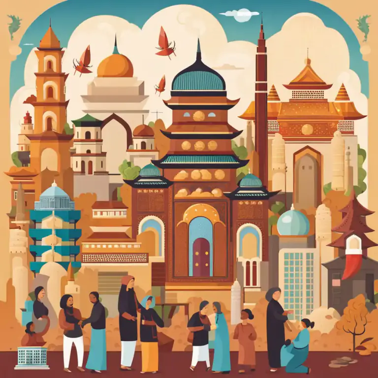 Visual representation of "in the melting pot" - In a situation or place where different types of people, ideas, or cultures are mixed together