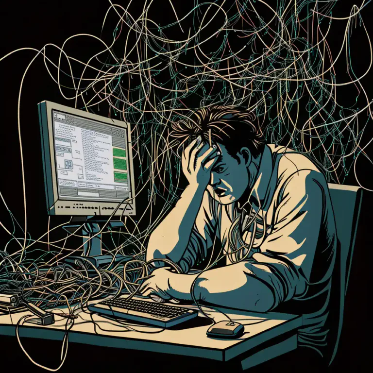 Visual representation of "a devil of a job/time" - A very bothersome or annoying situation