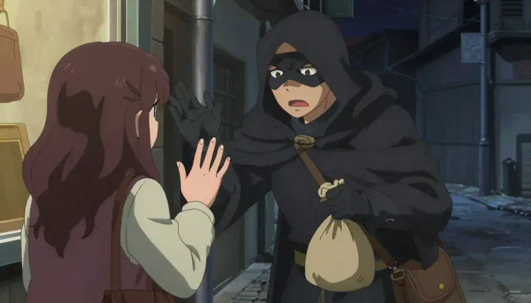 Visual representation of "robber" - A person who steals from someone, often with violence or threat