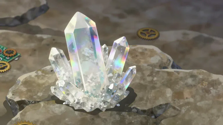 Visual representation of "quartz" - A hard mineral, usually in crystal form, often used in electronics and watches