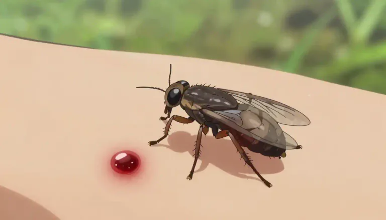Visual representation of "flea" - A very small insect that jumps and bites animals and humans to feed on their blood.