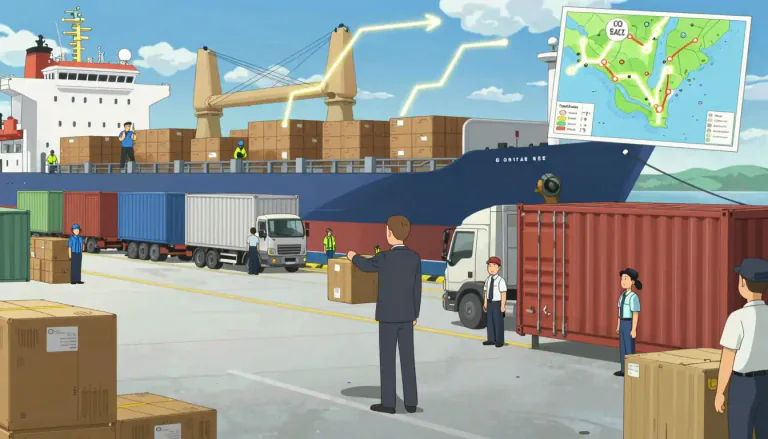 Visual representation of "importer" - A person or company that brings goods into a country from another country to sell them.