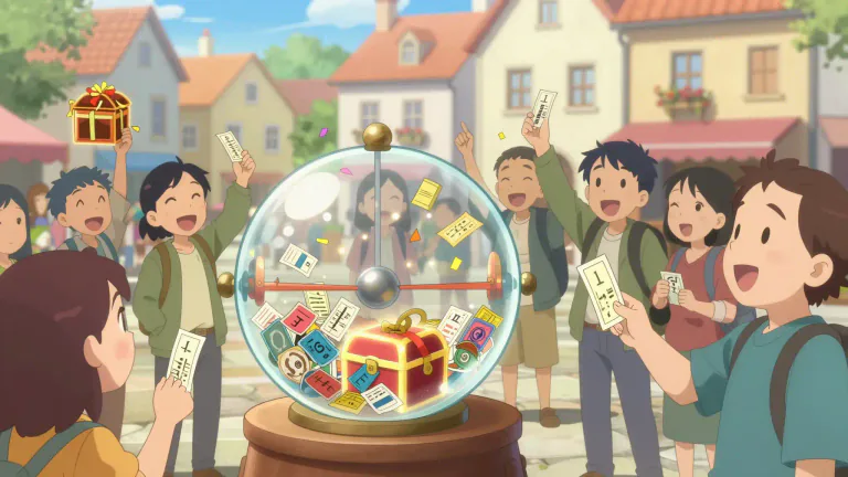 Visual representation of "lottery" - A game where people buy tickets, and prizes are given out randomly to the ticket holders.