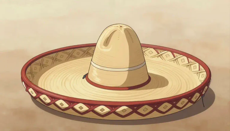 Visual representation of "sombrero" - A wide-brimmed hat from Mexico