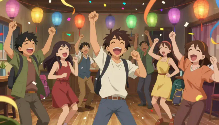 Visual representation of "rollicking" - Full of fun and excitement