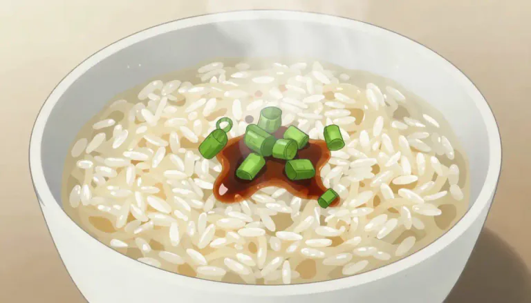 Visual representation of "congee" - A type of thin rice porridge typically eaten as a staple food in Asia.