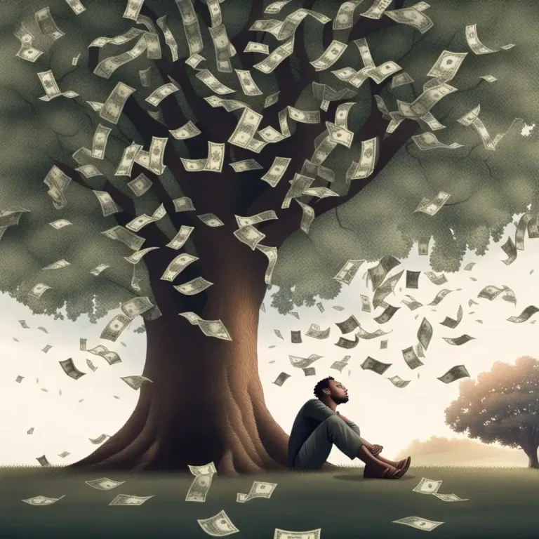 Visual representation of "easy money" - Money that is earned in a way that is considered to be too easy or without much effort.