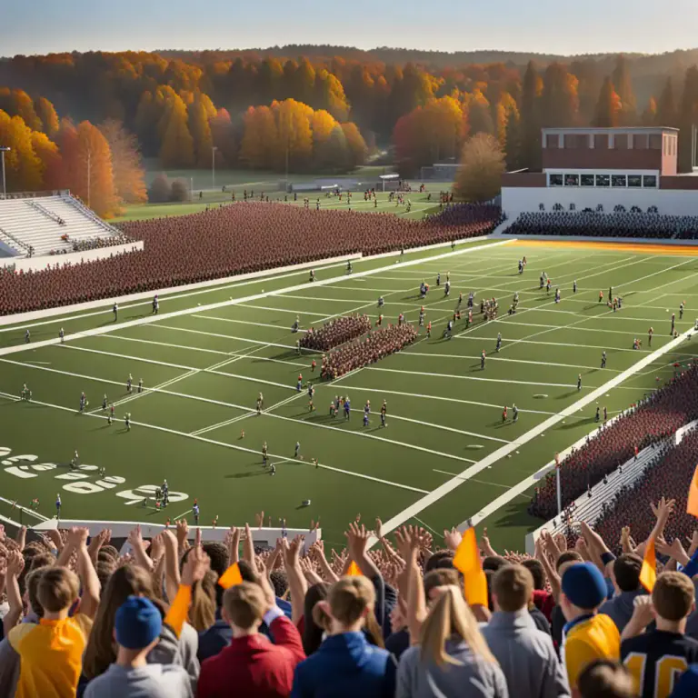Visual representation of "homecoming" - A game or event held by a school or college to welcome back former students.