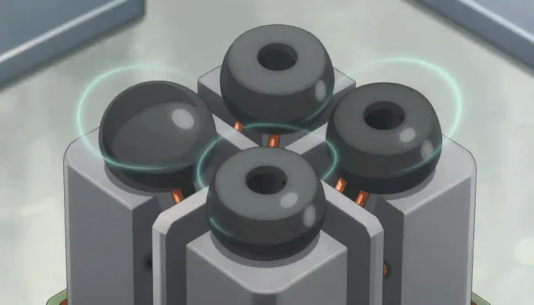 Visual representation of "ferrite" - Ferrite is a type of magnetic material that primarily consists of iron, used in various electronic components due to its magnetic properties.