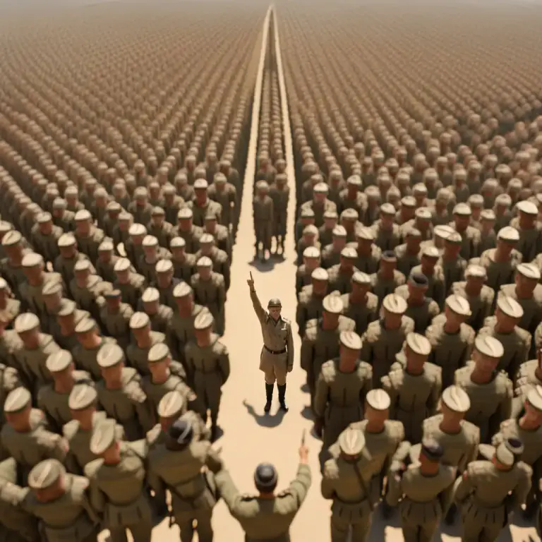 Visual representation of "at your command" - Ready to obey your orders