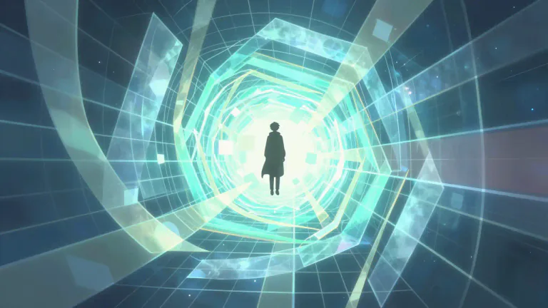 Visual representation of "hyperspace" - An imaginary space of higher dimension than normal