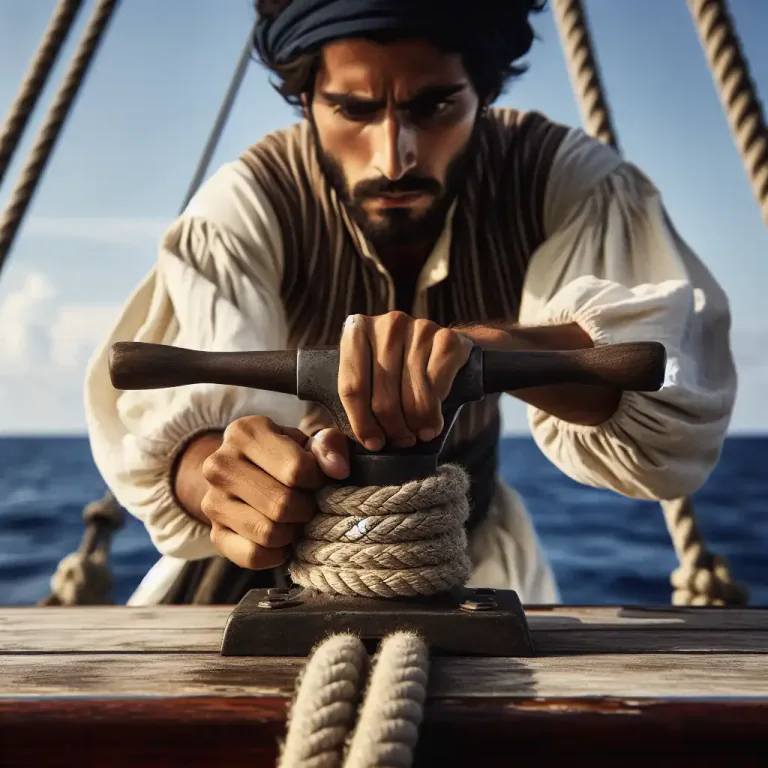 Visual representation of "cleat" - A T-shaped or Y-shaped piece on a boat or ship for fastening ropes