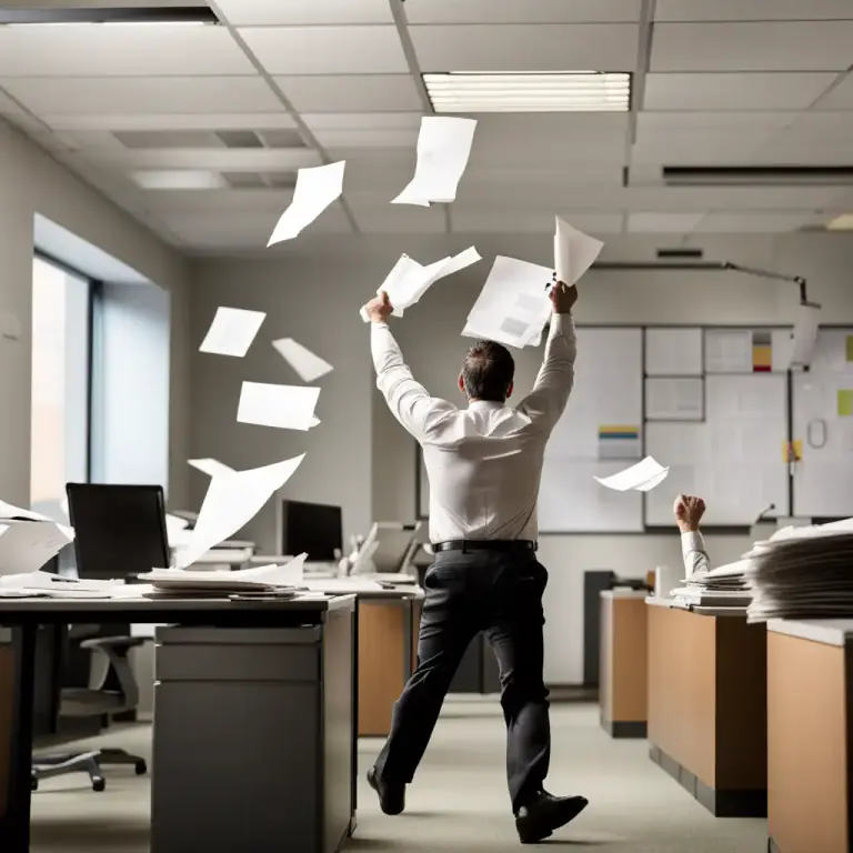 Visual representation of "punch out" - To quit or withdraw from a situation or responsibility