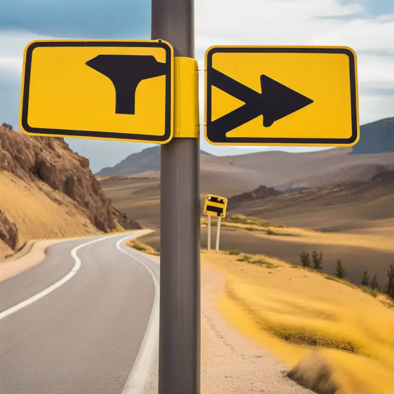Visual representation of "bifurcation" - A point at which something splits into two branches.