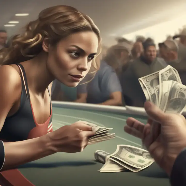 Visual representation of "for my money" - With my bet or risk
