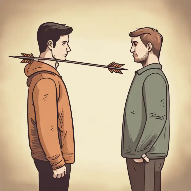 Visual representation of "have done with something" - To cease to have relations with someone.