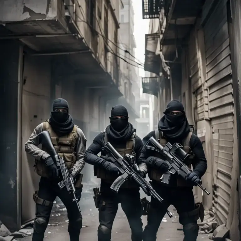 Visual representation of "insurgency" - A period of irregular warfare by a small group within a country