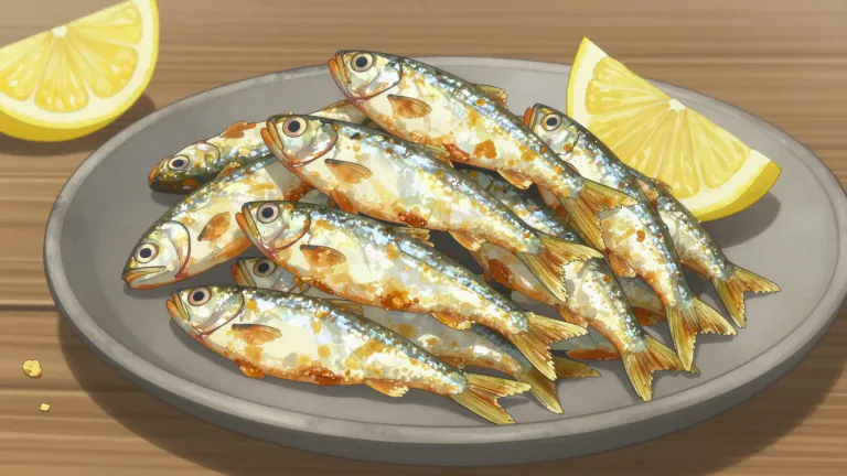 Visual representation of "whitebait" - Small fish that are young, often used for food.