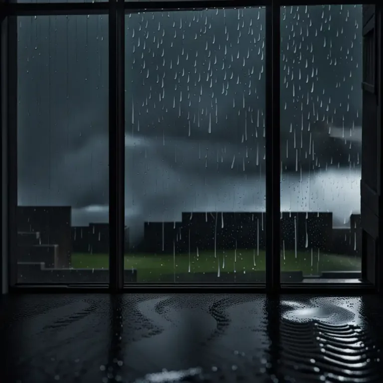 Visual representation of "bucket" - To pour rain heavily
