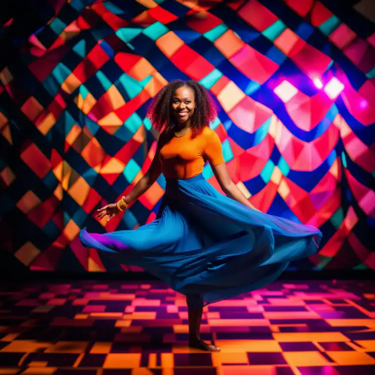 Visual representation of "vogue" - To dance in a stylized, often imitative manner
