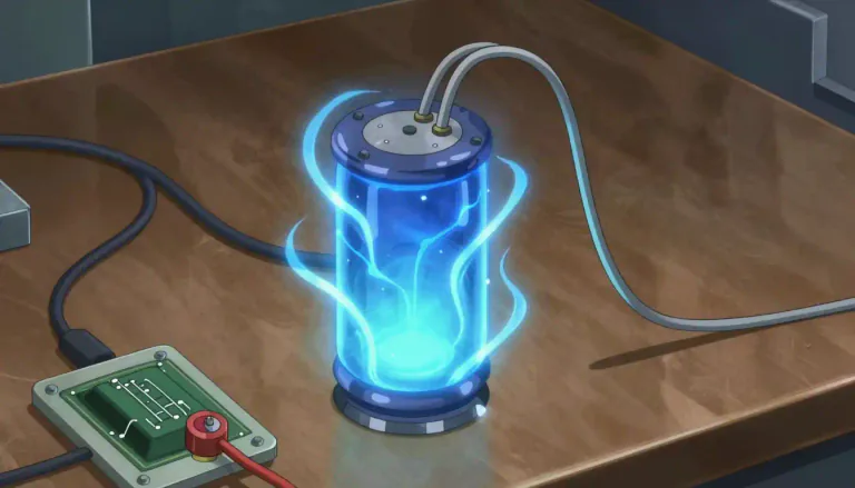 Visual representation of "farad" - It is a unit to measure electrical capacitance, which is the ability to store electricity or charge