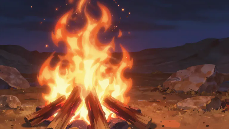 Visual representation of "fiery" - Burning strongly and brightly.