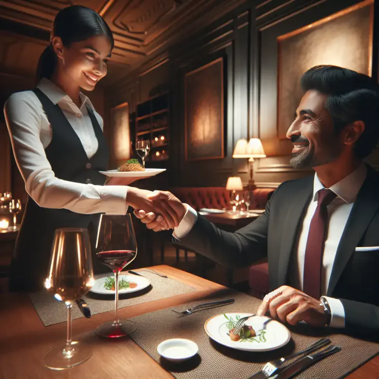 Visual representation of "wine" - To entertain someone by offering them drinks and a meal