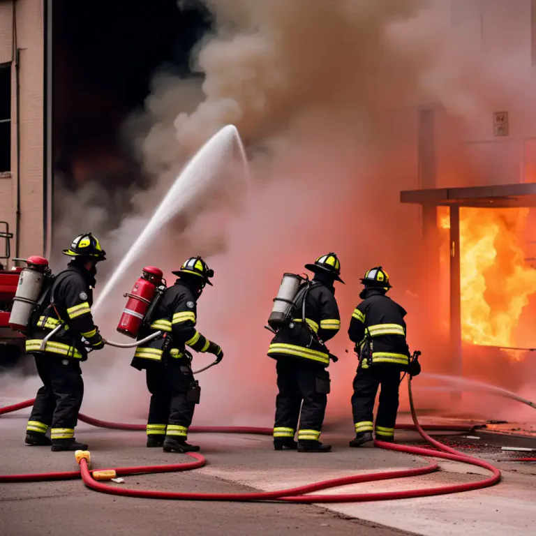 Visual representation of "suppression" - The action of reducing or preventing the spread of a fire