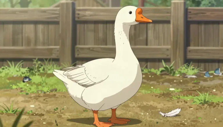 Visual representation of "goose" - A large bird that is often kept for its meat and feathers.