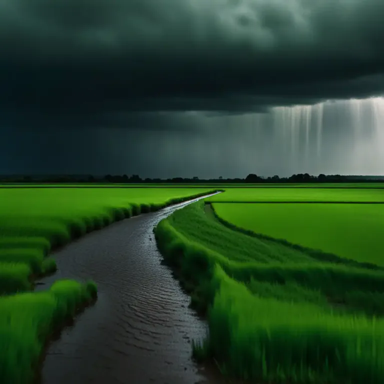 Visual representation of "run off" - When liquid flows away, especially from the surface of a place